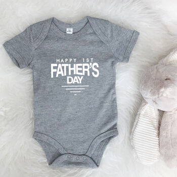 Happy 1st Father's Day Badge Babygrow, 4 of 10