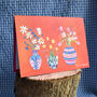 Orange Vase And Bouquet Greetings Card, thumbnail 1 of 5