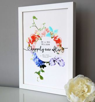 Personalised Happily Ever After Wedding Print, 4 of 6