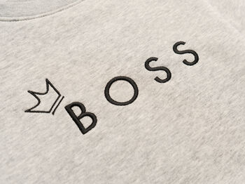 'Boss' Embroidered Children's Sweatshirt, 9 of 12