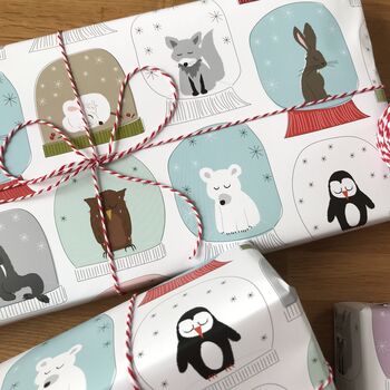 Snowglobe Animals Christmas Wrapping Paper, 3 of 12