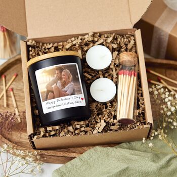 Valentine's Day Personalised Photo Scented Candle, Galentines Gift Set, 2 of 9