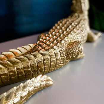 Crocodile Large Gold Candelabra By Punk & Poodle