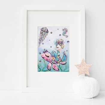 Magical Glitter Mermaid Print For Children, 3 of 6