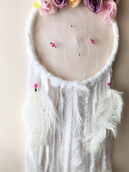 White And Purple Unicorn Floral Dream Catcher For Kids, 5 of 6