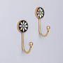 G Decor Floral Mother Of Pearl Gold Brass Coat Hook, thumbnail 1 of 5