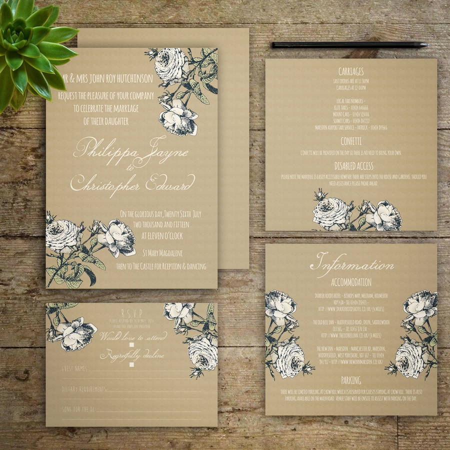 Willow Flowers Wedding Invitations By Gray Starling Designs Willow Flowers Wedding Invitations