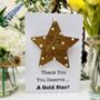 Personalised Teacher Thank You Wooden Gold Star Card, thumbnail 2 of 4