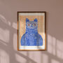 Cat And Mat Giclée Art Print Colourful Modern Wall Art, thumbnail 1 of 4