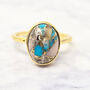 Statement Opal Turquoise Gemstone Gold Vermeil Ring, thumbnail 5 of 6