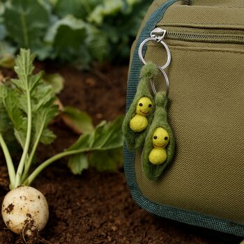 Handmade Felt Peas In A Pod Keyring Set Of Two, 2 of 4