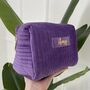 Personalised Soft Velvet Pleated Makeup Cosmetic Cube Bag, thumbnail 7 of 10