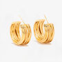 Nami 18 K Gold Plated Twist Hoop Earrings, thumbnail 1 of 6