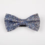 Mens Blue Floral Print Bow Tie, thumbnail 2 of 6