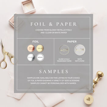 Custom Foil Stickers For Wedding Invitation Envelopes And Favours Floral Wreath Monogram, 11 of 12