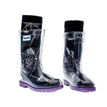 Squelch Transparent Wellies And Three Sock Set Snake, 4 of 6