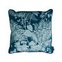 Forest Green And Blush Velvet Patterned Cushion, thumbnail 3 of 8