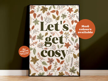 Let's Get Cosy Autumn Fall Print, 3 of 3