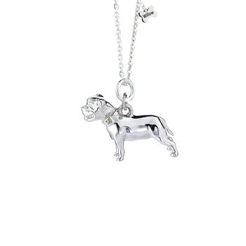 Staffordshire Bull Terrier Sterling Silver Necklace, 4 of 9