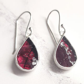 Garnet Gemstone Handmade Ladies Silver Earrings, 4 of 4