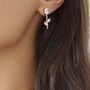 Rose Flower Rhinestone Earrings, Three Colours, thumbnail 5 of 8