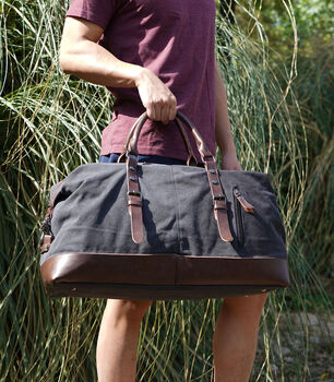 Canvas Classic Holdall Duffel Bag, 7 of 12