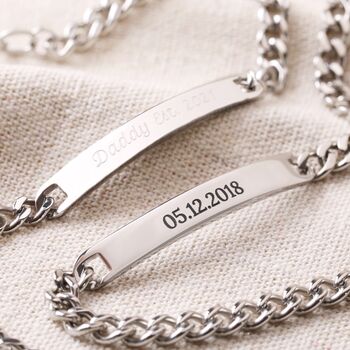 Personalised Men's Stainless Steel Plaque Bracelet, 5 of 11
