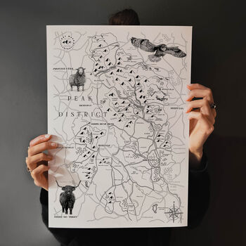The Peak District Illustrated Map Print, 2 of 6