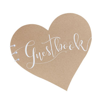 Kraft Heart Shaped Wedding Day Guestbook, 3 of 4
