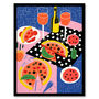 Informal Dinner Party Pizza Kitchen Fun Wall Art Print, thumbnail 5 of 6