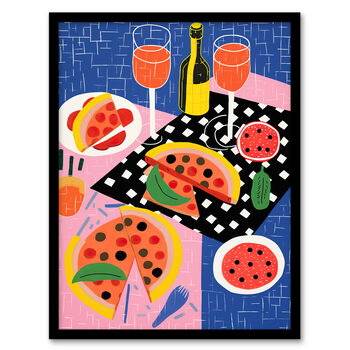 Informal Dinner Party Pizza Kitchen Fun Wall Art Print, 5 of 6