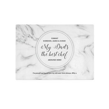 Custom My Dad's The Best Chef! Glass Chopping Board 20cm X 28.5cm, 3 of 4