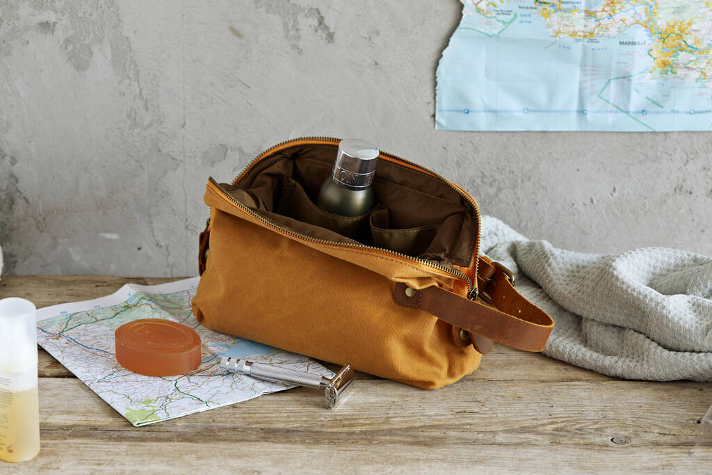 Waxed Canvas Toiletry Bag By Life Of Riley