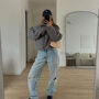 Grey Zipped Crop Jacket, thumbnail 4 of 4