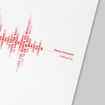 Southampton Football Fan Song Prints, Soundwave Typography Gifts, 3 of 6