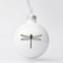 White Christmas Bauble With Dragonfly, thumbnail 4 of 5