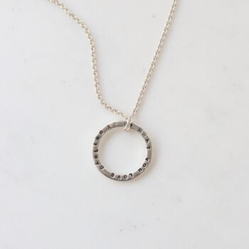 Personalised Silver Circle Necklace, 4 of 6