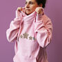 Luxe Cross Neck Pink Hoodie, thumbnail 9 of 9
