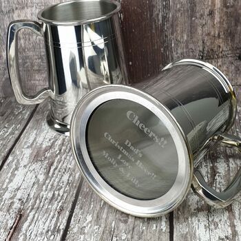 Personalised Tankard With Engraved Glass Base And Sides, 2 of 12