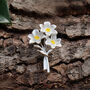 Narcissus White Daffodil Bouquet Flower Brooch, thumbnail 1 of 4