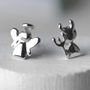 Angel And Devil Sterling Silver Stud Earrings, thumbnail 2 of 5