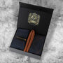 Mens Luxury Jenson Marine And Rust Knitted Tweed Tie Gift Box Set, thumbnail 1 of 4