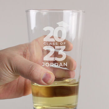 Personalised 'Class Of 'Graduation Pint Glass, 6 of 7