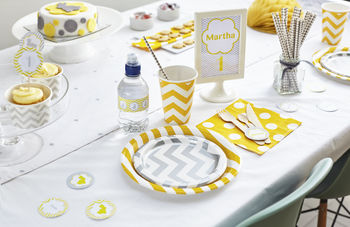 Chevron Personalised Party Decoration Pack, 4 of 8