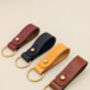 Personalised Looped Vegetable Tanned Leather Key Ring, thumbnail 3 of 5