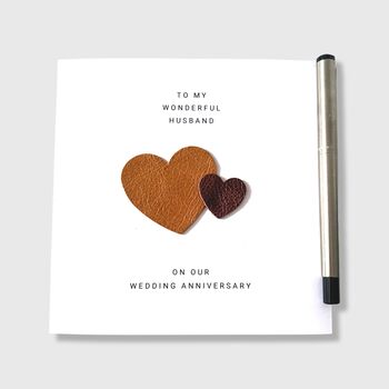 3rd Wedding Anniversary Card Leather Anniversary, 3 of 7