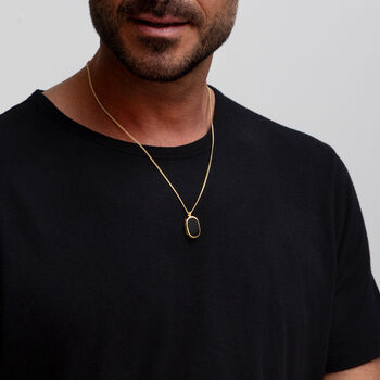 Men's Small Onyx Dog Tag Locket Gold, 10 of 12