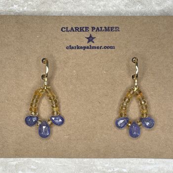 'Celestial' Citrine Opal And Tanzanite Drop Earrings, 3 of 6