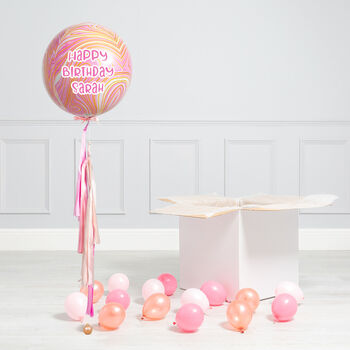 Personalised Baby Pink Marble Balloon, 2 of 2