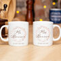 Mr And Mrs Couple Gift Sparkly Circle Wedding Mugs, thumbnail 1 of 3
